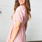Mauve Eyelet Puff Sleeve Babydoll Top