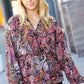 Feeling Elegant Black & Rust Paisley Surplice Peplum Top