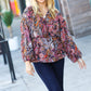 Feeling Elegant Black & Rust Paisley Surplice Peplum Top