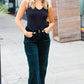 Embrace The Joy Emerald Green Corduroy High Rise Wide Leg Pants