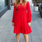 Lady In Red Hacci Fit & Flare Ruffle Dress