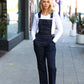 Just For You Dark Denim High Waist Wide Leg Overalls