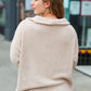 Feeling It Taupe Half Zip Collared Knit Sweater