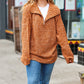 Perfectly You Rust Two Tone Half Zip Collared Knit Sweater