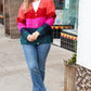 Make Your Day Magenta Honeycomb Knit Button Down Cardigan