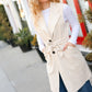 Back In Town Cream Faux Suede Trench Coat Vest