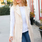 Back In Town Cream Faux Suede Trench Coat Vest