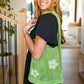 Green Floral Crochet Tote Bag