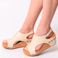 Carley Wedge Sandals in Cream