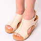 Carley Wedge Sandals in Cream