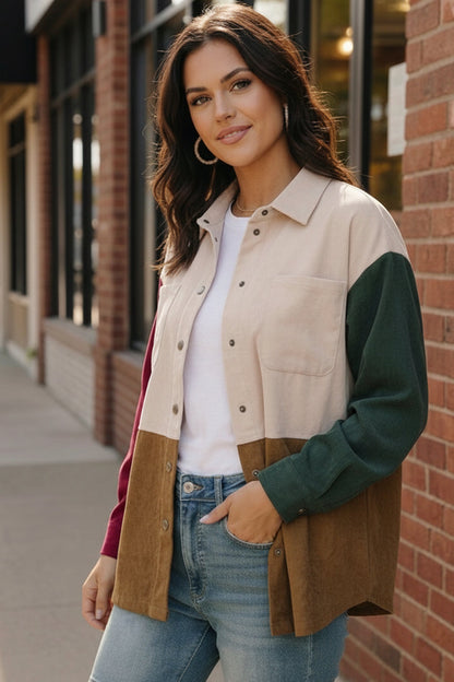 Cabin Weekend Button-Up Corduroy Shacket