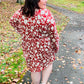 Just Be You Rust Floral Long Sleeve Babydoll Dress