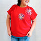 Light Me Up Red Sequin Firework Dolman Top