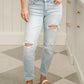 Super Light Destroyed Boyfriend Jeans