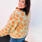 Spice Of Life Sage Flower Print Sherpa Button Down Jacket