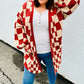 Can't Help But Love Rust Checkered Open Cardigan