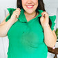 Glamorous In Kelly Green Textured Ruffle Mock Neck Top