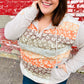 Taupe & Rust Animal Print Stripe Hoodie Top