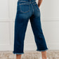 Janice High Rise Button Fly Wide Leg Crop Jeans