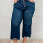 Janice High Rise Button Fly Wide Leg Crop Jeans