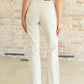 Selena High Rise Distressed 90's Straight Jeans in Bone