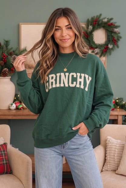 Grinchy Vibes Only Oversized Holiday Sweatshirt