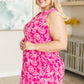 Lizzy Tank Dress in Hot Pink and White Paisley