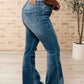 Miley High Waist Control Top Frayed Hem Flare Jeans