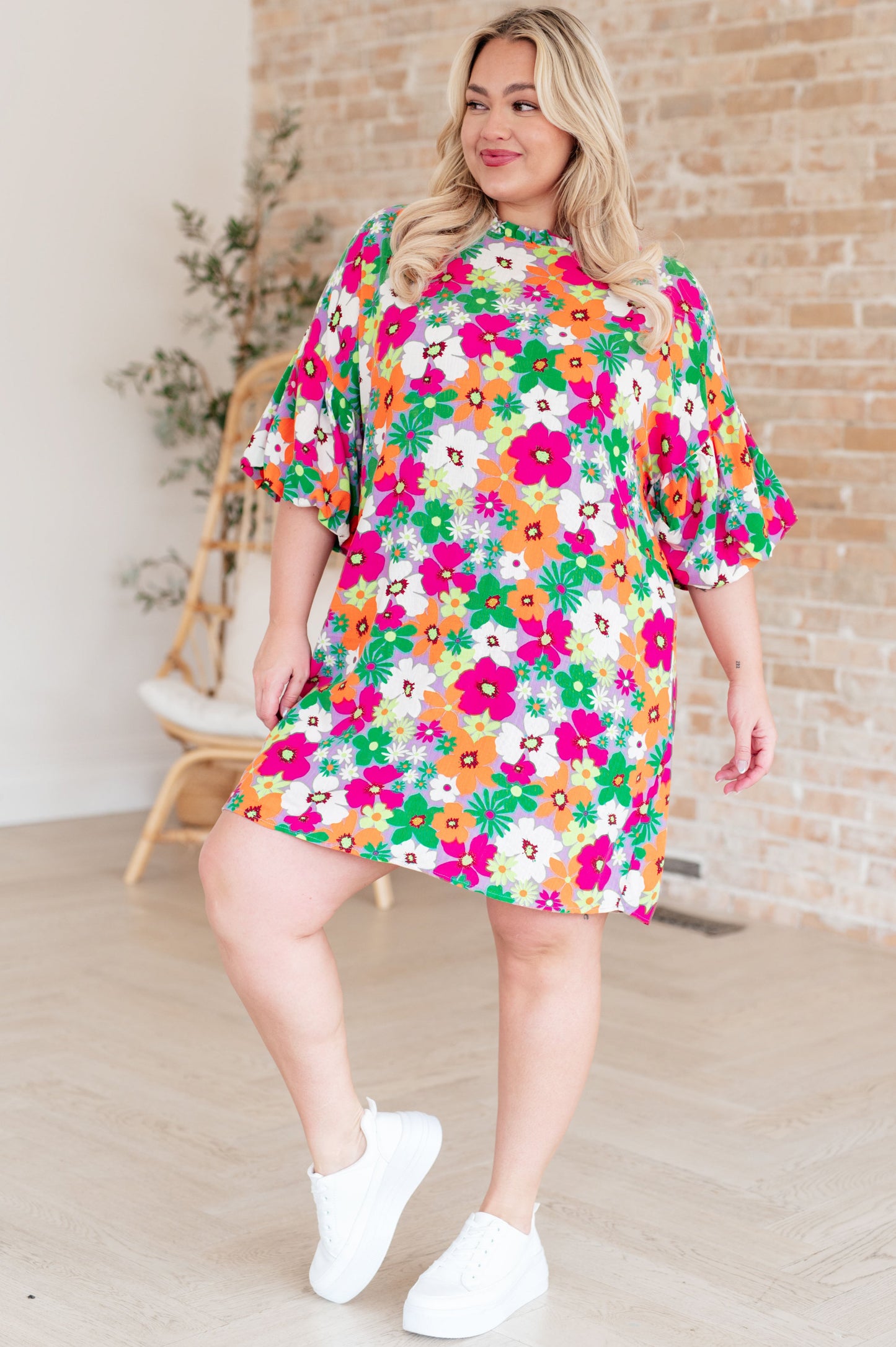 No Garden, No Problem Bubble Sleeve Dress