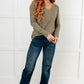 On a Roll Ribbed Knit V Neck Long Sleeve Top