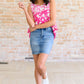 Silly Love Songs Floral Tank in Hot Pink