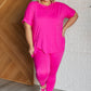 Soft Serve Brushed Microfiber Set in Neon Hot Pink