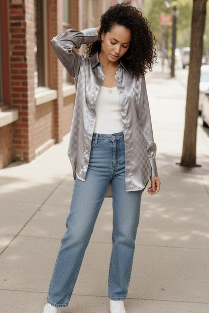 Downtown Glow Checkered Top