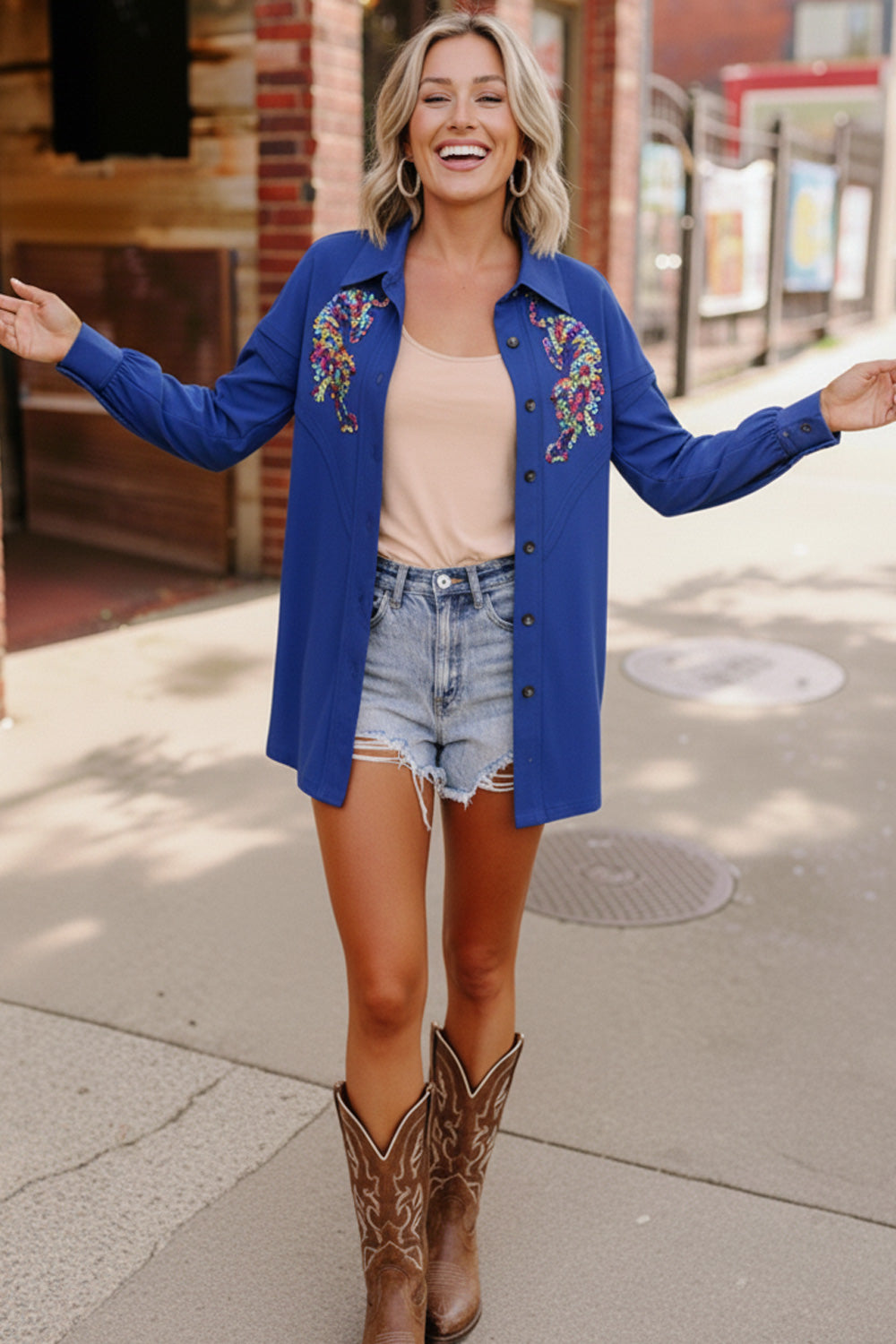 Roaring Good Times Button Down Top