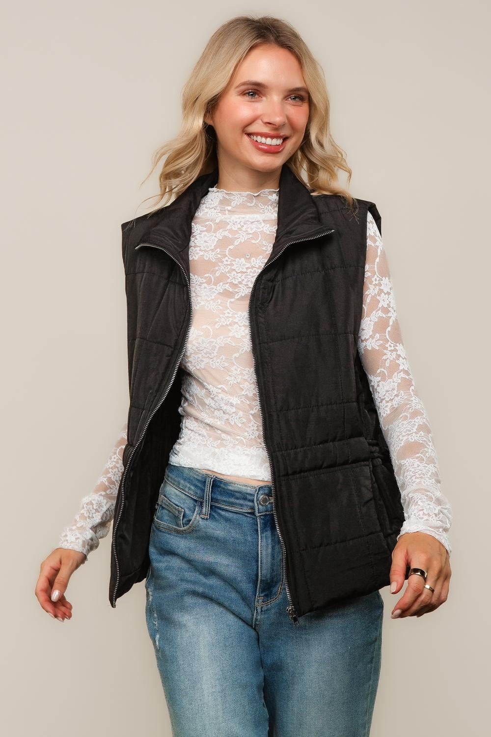 By the Campfire Cozy Black Vest