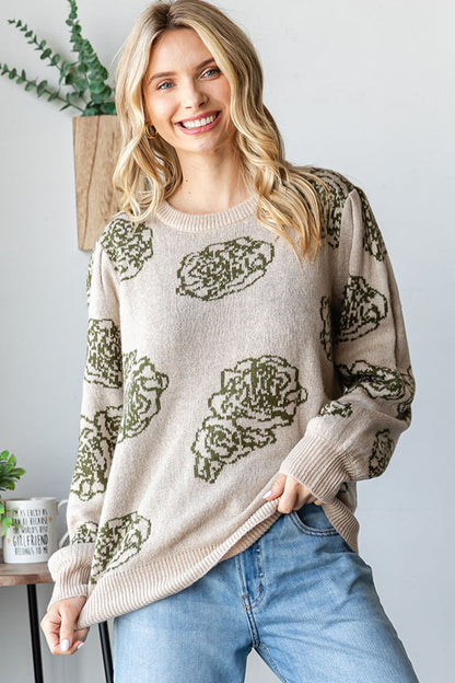 One Wild Rose Olive Cozy Sweater
