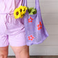 Lavender Crochet Tote Hobo Bag