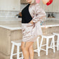 Champagne and Roses Satin Blazer