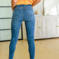 Hi-waisted Dandelion Embroidery Skinny