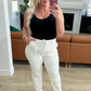 Charlene High Rise Jogger in Ecru