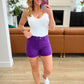 Jenna High Rise Control Top Cuffed Shorts in Purple