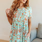 Mint Fields Forever Floral Dress