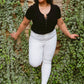 Talia High Waisted White Skinny Jeans